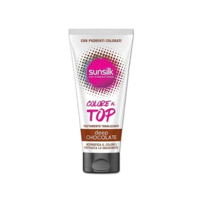 Abbildung von Sunsilk, Deep Chocolate Tonisierende Behandlung für braunes Haar mit Arganöl und roten blauen Pigmenten, wirkt dem Ausbleichen entgegen sichtbar glänzendes Haar, 6 Stück à 180 ml