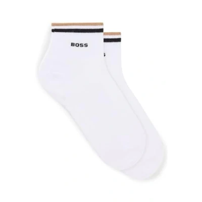 Abbildung von BOSS Herren 2P SH Stripe CC Zweier Pack kurze Socken mit Signature Streifen Weiß 39 42