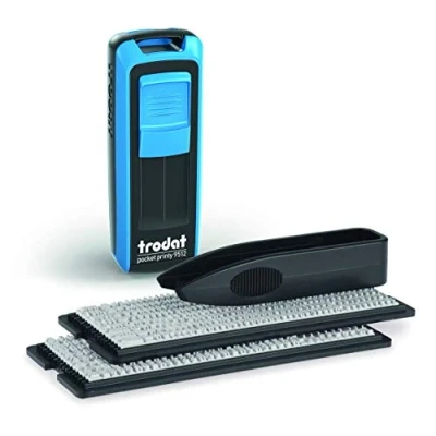 Abbildung von Trodat Pocket Printy 9512 Typomatic Stempel mit Buchstaben zum Selber Setzen, 4 Zeilig, 47 x 18 mm