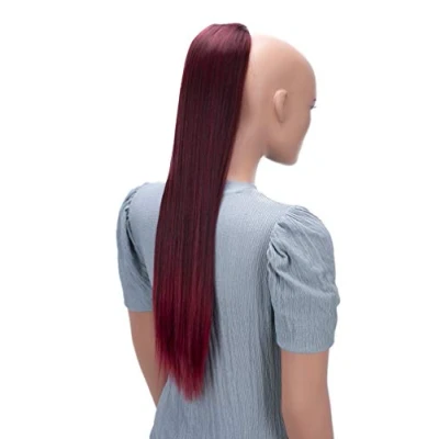 Abbildung von CAISHA 65cm Haarteil Mit Kordelverschluss Langhaar Zopf Pferdeschwanz Haarverlängerung Glatt Rot Mix PH623