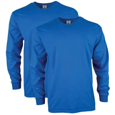Abbildung von Gildan Unisex Erwachsene Ultra Cotton Long Sleeve, Style G2400, Multipack T Shirt, Royal (2 Stück), 4XL (2er Pack)