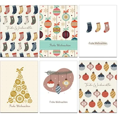 Abbildung von the lazy panda card company Weihnachtskartenset 36 warme und kuschelige Weihnachtskarten aus Recyclingpapier