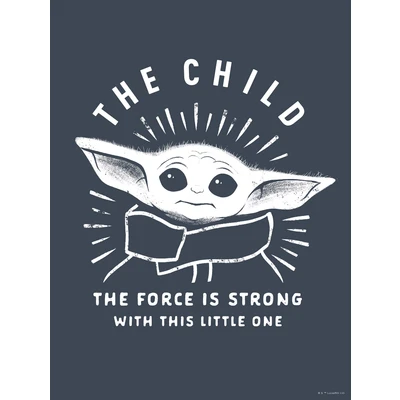 Abbildung von Komar 50 x 70 cm Star Wars Mandalorian The Child Iconic Baby Yoda, Dekoration, Wandbild, Poster, Kunstdruck Größe Rahmen WB SW 008 50x70, Blau, Weiß