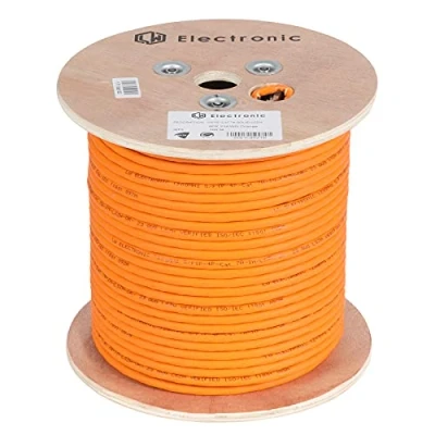 Abbildung von LW Electronic Verlegekabel Cat7A LAN Kabel 100m Gigabit Halogenfrei POE BauPVO Netzwerkkabel S/FTP PIMF 1200 MHz Kupfer AWG23 LSZH Installationskabel Datenkabel Orange
