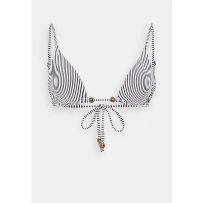 Abbildung von KARL Lagerfeld IKON Stripe Triangle Bikinitop, Damen, Größe: Large, White/black