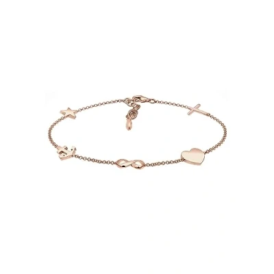 Abbildung von Elli Kreuz HERZ Infinity Anker Stern Armband, Damen, Größe: 16, Roségold
