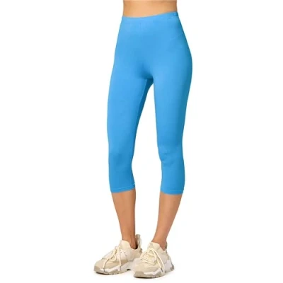 Abbildung von Merry Style Damen Leggings 3/4 Capri aus Viskose MS10 144 (Blau, M)
