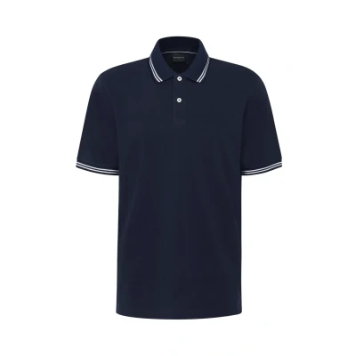 Abbildung von bugatti MIT Kontraststreifen UND Bruststickerei Poloshirt, Herren, Größe: XL, Marine