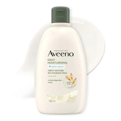 Abbildung von Aveeno® Daily Moisturising veganes Duschgel seifenfreie Pflegedusche mit beruhigendem Hafer für normale bis trockene, empfindliche Haut