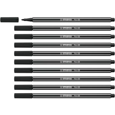 Abbildung von Premium Filzstift STABILO Pen 68 10er Pack schwarz