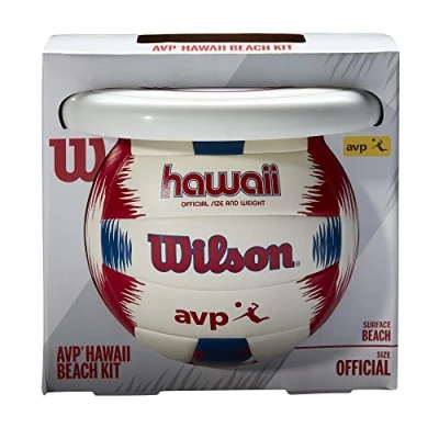 Abbildung von Wilson Volleyball und Frisbee AVP Hawaii Summer KIT, Sommer Set, Mischleder, Ideal für den Strand, WTH80219KIT Rot/Blau/Weiß Set