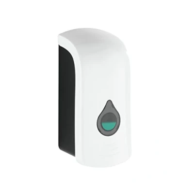 Abbildung von WENKO Desinfektionsmittel und Seifenspender Ranera L Weiß, hygienischer Wand Spender für Desinfektionsmittel, Flüssigseife etc, Befestigen ohne Bohren, Füllmenge: 740 ml, 10,5 x 24,5 cm