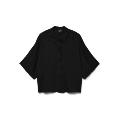 Abbildung von Vero Moda Hemdbluse »VMLINN LINEN 2/4 SHORT SHIRT WVN NOOS«