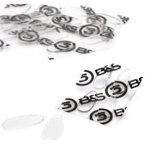 Abbildung von 2 Paar (4 Stück) Nasenpads zum Aufkleben aus Silikon 4 Größen Höhe 0,7mm (13mm)