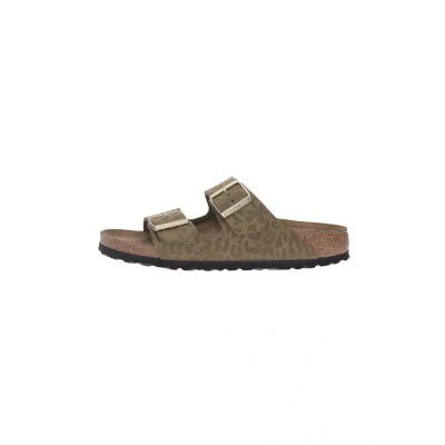 Abbildung von Birkenstock Arizona LEO Pantolette flach, Damen, Größe: 38, Kaki Schuhe