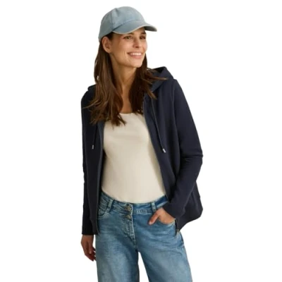 Abbildung von Cecil Kapuzen Sweatjacke, Damen, Größe: Medium, Blau