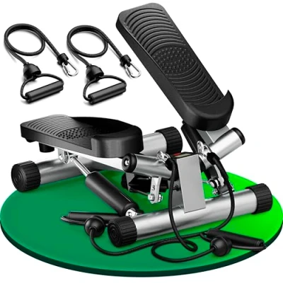 Abbildung von Ultrasport Swing Stepper, inklusive Trainingsbändern, Heimtrainer Stepper mit verstellbarem Widerstand und kabellosem Trainingscomputer, Up Down für Einsteiger Trainierte, klein &amp; kompakt