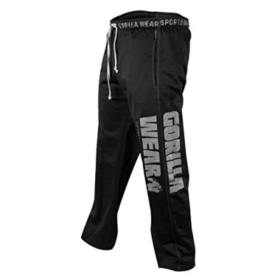 Abbildung von Gorilla Wear Logo Meshpants schwarz Bodybuilding und Fitness Hose für Herren, L/XL