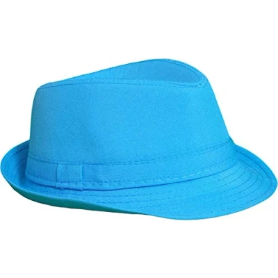 Abbildung von Strohhut Panama Fedora Trilby Gangster Hut Sonnenhut mit Stoffband Farbe: Himmelblau Gr: 58