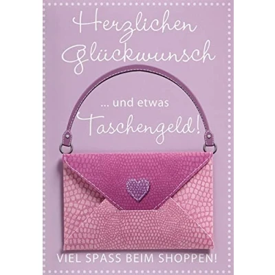 Abbildung von Perleberg Allgemeine Geldkarte Lifestyle Collection Karte für Geldgeschenk mit Shoppen Motiv &amp; Geld Kuvert Geldkarten passendem Umschlag Geschenkkarte in 11,6 x 16,6 cm