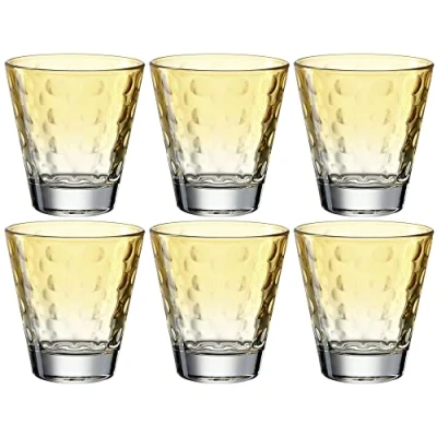 Abbildung von LEONARDO HOME 025897 Trinkglas OPTIC 6er Set 215 ml apricot, Glas, Gelb