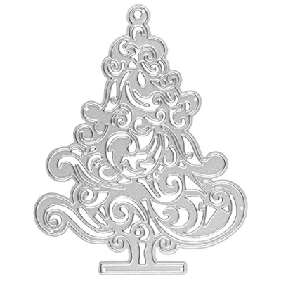 Abbildung von Ideen mit Herz Stanzschablone, Tannenbaum, 11cm x 8,7cm, passend für gängige Stanzmaschinen Schablone zum Gestalten von Kartenauflegern, Anhängern, Grußkarten Weihnachten, Advent, Winter