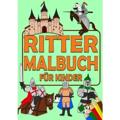 Abbildung von Ritter Malbuch für Kinder: DIN A4 Format mit tollen Bildern zum ausmalen Ausmalbuch Rittern, Burgen im Mittelalter und vieles mehr