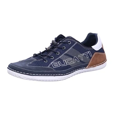 Abbildung von bugatti Herren Modischer Casual Sneaker mit Logo Details und Flexibler Sohle, Dunkelblau, 43 EU