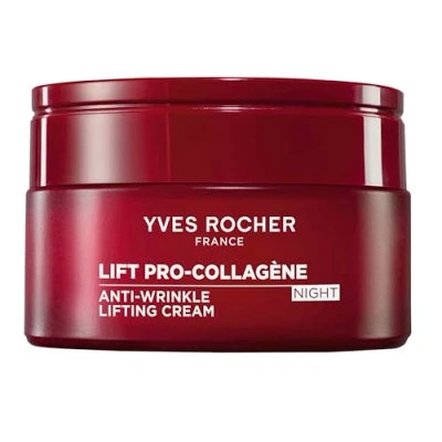 Abbildung von Yves Rocher LIFT Pro COLLAGÈNE Nachtcreme Straffende Anti Falten Gesichtscreme Innovative Formel mit Kollagen und Hyaluronsäure Glättet, regeneriert strafft die Haut 50 ml
