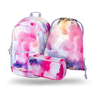 Abbildung von Baagl 3 Set Schulranzen für Kinder, Größe: One Size, Rosa