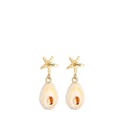 Abbildung von Elli Shell STAR FISH Ohrringe goldcoloured, Damen, Größe: One Size, Gold coloured