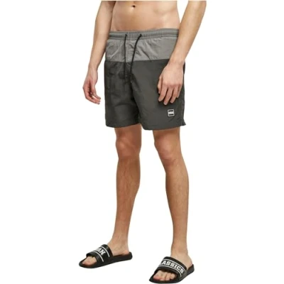 Abbildung von Urban Classics Block Badeshorts, Herren, Größe: 3XL, Blackbird asphalt