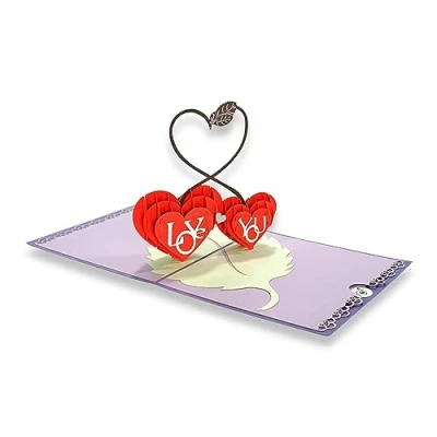 Abbildung von paperdora® 3D Pop Up Karte „Liebe“ mit Umschlag und Wachssiegel Glückwunschkarte Grußkarte Geschenkkarte Geschenk Gutschein