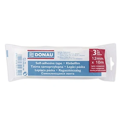 Abbildung von DONAU 7872903PL 00 Klebeband 3 Rollen Stück / 12 mm x 10 m/Crystal ist ein Hoch Transparentes/Büroklebeband