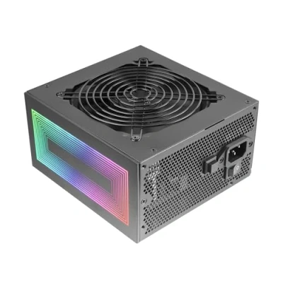 Abbildung von MARSGAMING MPB750S, ATX ARGB Netzteil 750W, 6 Jahre Garantie, 80Plus Bronze 230V EU, 90% Effizienz, 120mm AI RPM Lüfter, MB Steuerung, DC und SMD Technologien, Schwarz