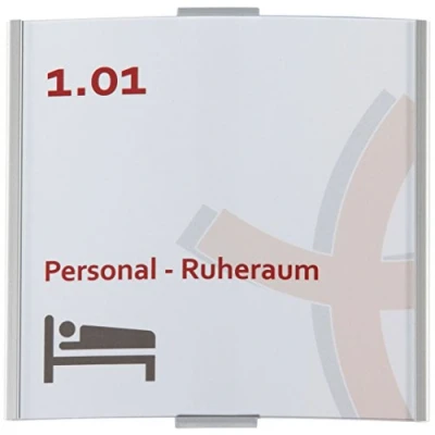 Abbildung von Frankfurt Türschild 148x155mm Aluminium silber entspiegelte Abdeckung Selbstklebend und auch zum Schrauben Büroschild Büro