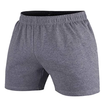Abbildung von Muscle Alive Herren Bodybuilding Fitnessstudio Trainieren Kurze Hose Frottee Baumwolle 5 PLN Grau XL