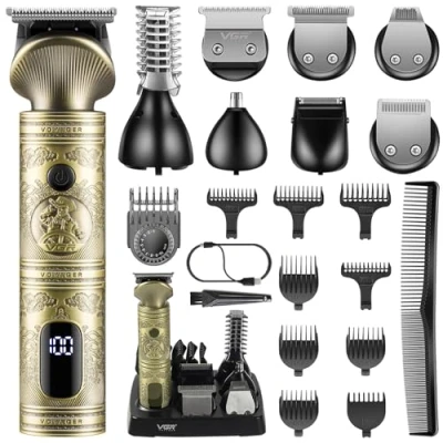 Abbildung von VGR Bartschneider für Männer,professionelles Herren Bartpflege Set, elektrische Rasierer,Schnurlose Haarschneidemaschine,Trimmer Gesicht,Körper,Nase,Schnurrbart,Bälle,Geschenke Männer 7 in 1
