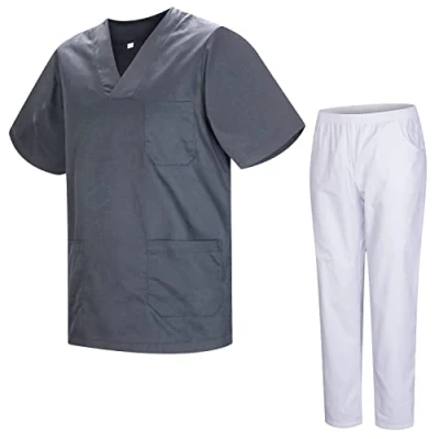 Abbildung von MISEMIYA Unisex Schrubb Set Medizinische Uniform mit Oberteil und Hose 817 8312 BLANCO 3XL, Grau