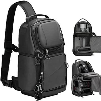 Abbildung von TARION Kameratasche Sling Kamera Schultertasche Umhängetasche Wasserdicht Fotorucksack Spiegelreflex mit Regenschutz, Tasche Kompatibel DSLR SLR Objektiv Stativ