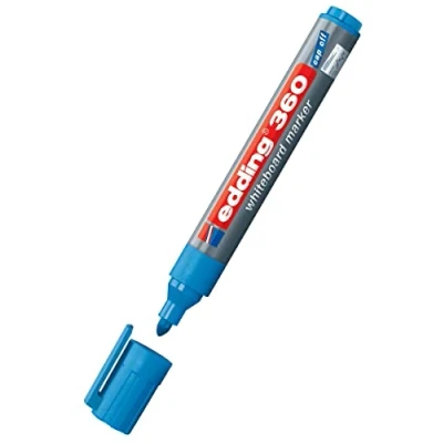 Abbildung von edding 360 Whiteboardmarker hell blau 1 Whiteboard Stift Rundspitze 1,5 3 mm Boardmarker abwischbar für Whiteboard, Flipchart, Magnettafel, Pinnwand, Memoboard Sketchnotes