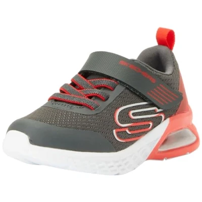 Abbildung von Skechers Boys Sneaker, Anthrazit Textil Synthetik roter Rand, 35 EU