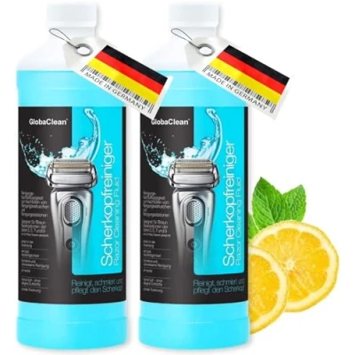 Abbildung von GlobaClean Scherkopfreiniger Nachfüllflüssigkeit Kompatibel für Braun Clean &amp; Renew Reinigungskartuschen Series 9 Reinigungskartusche 2x 1L