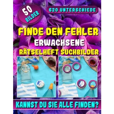 Abbildung von Finde den Fehler Erwachsene Rätselheft Suchbilder: Buch die Unterschiede. Fehlersuchbuch. Erforsche Variationen, löse Rätsel.
