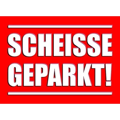 Abbildung von 2er Set Scheiße geparkt! Klebezettel I für die Windschutzscheibe rot DIN A7 Je Block à 50 Blatt Verkehrssünder Parksünder dv_904