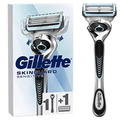 Abbildung von Gillette SkinGuard Sensitive Flexball Rasierer für Männer, 1 Griff, Ersatzklinge