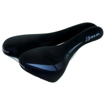 Abbildung von Velo, schwarz Wide:Channel Touringsattel, Fahrradsattel, O Zone Full Cut, Wide Channel, ARC TECH gefederter Stützpunkt, D2 Konstruktion/Einlage, 250x168mm, 168 mm, 250337
