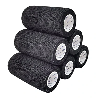 Abbildung von COMOmed selbstklebender verband elastische binde handgelenk bandage pflaster rolle Dog Bandagen Tierische Schwarz 10 cm X 6 Bände