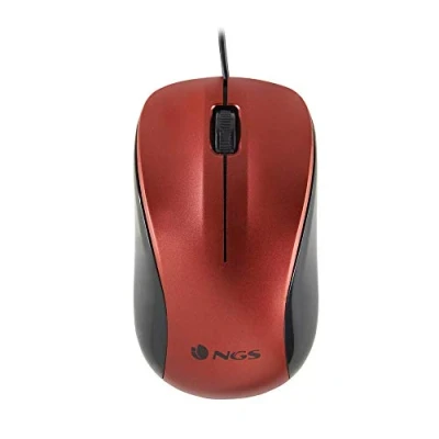 Abbildung von NGS Crew RED Optische Maus von 1200dpi und USB Cable, Computer oder Laptop mit 2 Tasten, für Links Rechtshänder, Rot