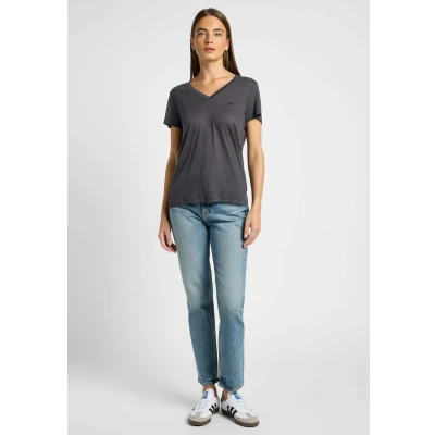 Abbildung von Lee V NECK Tshirt basic, Damen, Größe: Small, Schwarz
